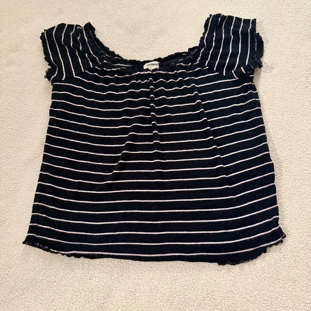 Garage Black and pink Striped top